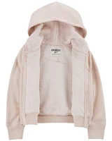 Kid Fleece-Lined Zip-Up Jacket - Tan