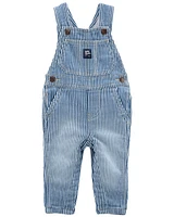 Baby Knit-Like Denim Hickory Stripe Overalls