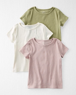 Kid 3-Pack Organic Cotton Rib T-Shirts