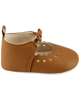 Slip-On Scalloped Heart Crib Shoes