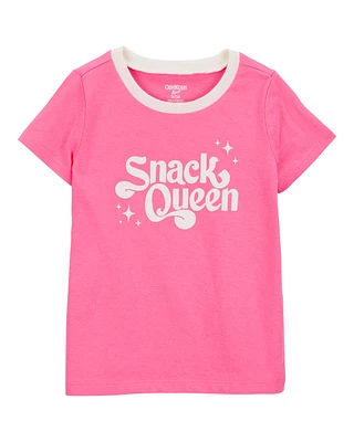 Toddler Snack Queen Short-Sleeve Graphic Tee - Pink