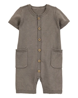 Baby Button-Down Cotton Romper