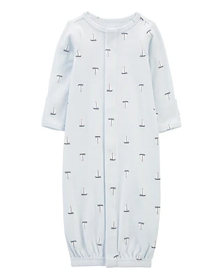 Baby Preemie Sailboat Sleeper Gown