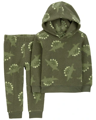 Baby 2-Piece Dinosaur Fleece Hoodie & Pant Set