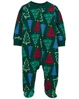 Baby 2-Pack Christmas Zip-Up Fleece Sleep & Play Pajamas