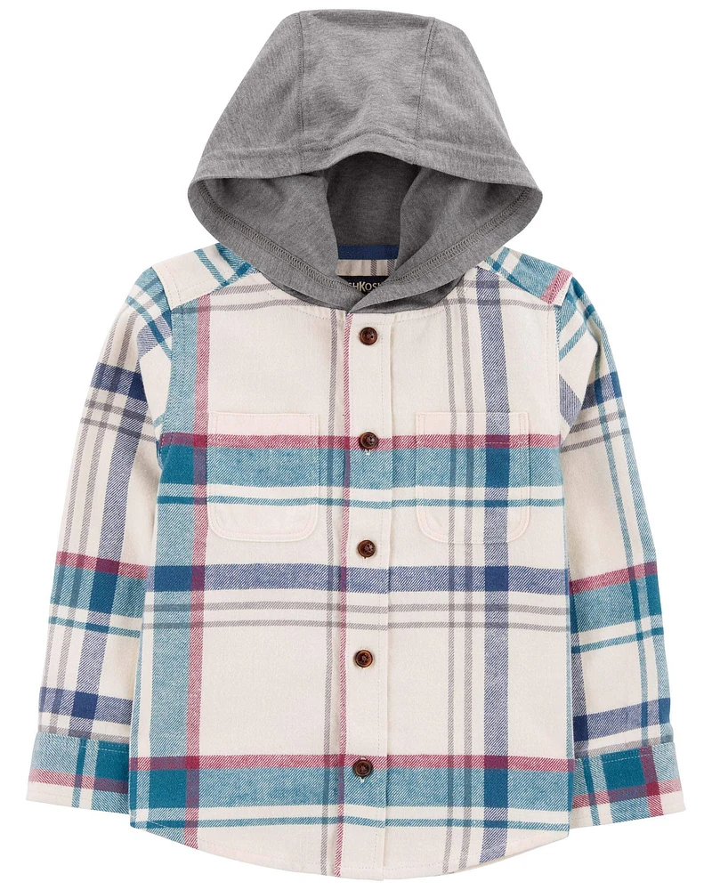 Baby Plaid Button-Front Shacket