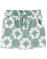 Kid Tie-Dye Cotton Jersey Skort