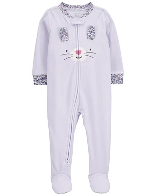 Toddler 1-Piece Bunny Fleece Footie Pajamas