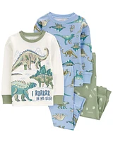 Baby 4-Piece Dinosaur 100% Snug Fit Cotton Pajamas