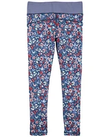 Kid Floral Print Active Leggings BeCool™ Fabric