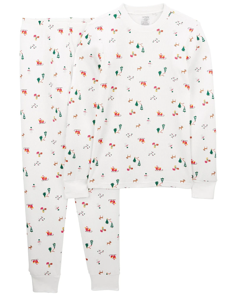 Adult 2-Piece Christmas Thermal Pajamas