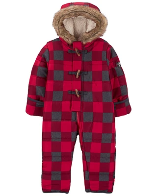 Baby Plaid Sherpa-Lined Snowsuit