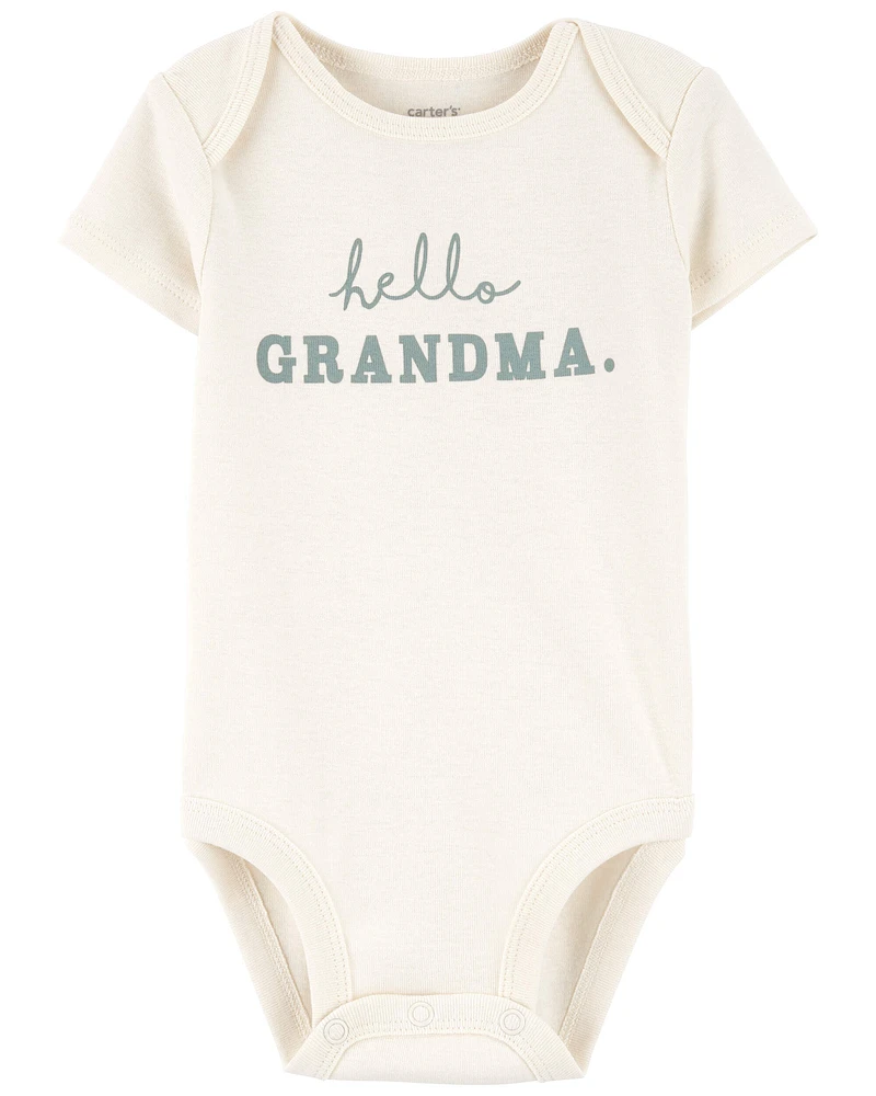 Baby Hello Grandma Announcement Bodysuit