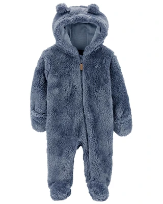 Baby Hooded Sherpa Jumpsuit