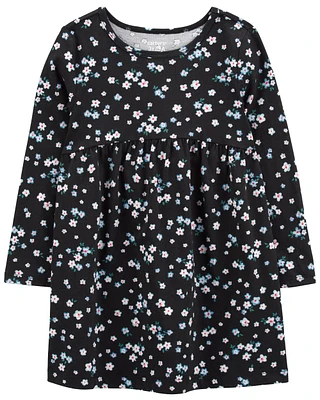 Toddler Floral Long-Sleeve Jersey Dress