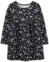 Toddler Floral Long-Sleeve Jersey Dress