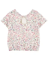 Kid Paisley Floral Print Twist Back Top