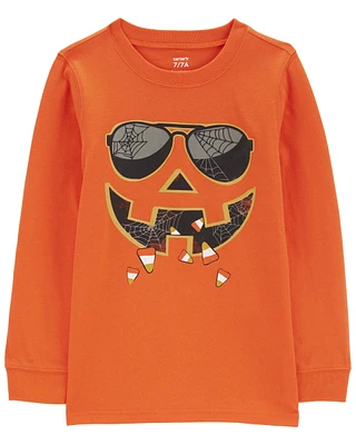 Kid Halloween Jack-O-Lantern Glow The Dark Graphic Tee