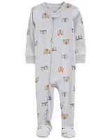 Toddler 1-Piece Animals 100% Snug Fit Cotton Footie Pajamas