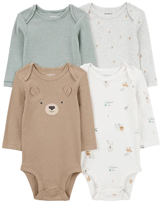 Baby 4-Pack Bear Long-Sleeve Bodysuits