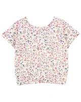 Kid Paisley Floral Print Twist Back Top