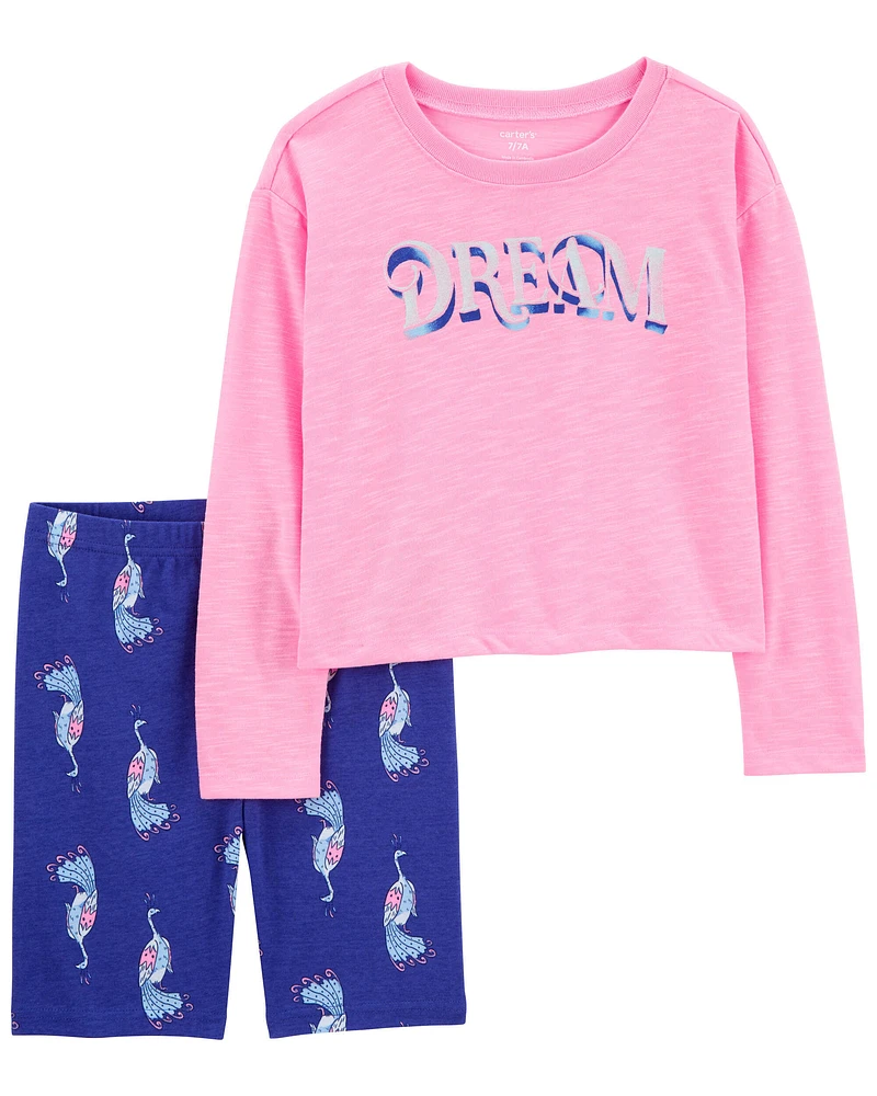 Kid 2-Piece Dream Peacock Loose Fit Pajamas