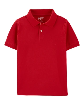 Kid Red Piqué Polo Shirt