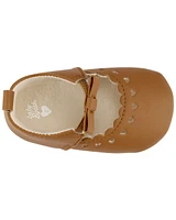 Slip-On Scalloped Heart Crib Shoes