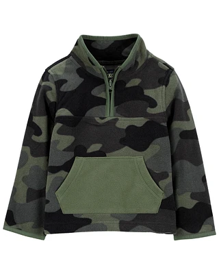 Toddler Camo Print Quarter-Zip Microfleece Pullover