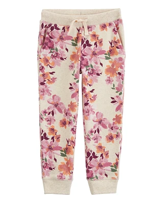 Toddler Floral Print Fleece Joggers