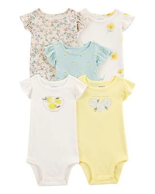 Baby 5-Pack Short-Sleeve Lemon Bodysuits