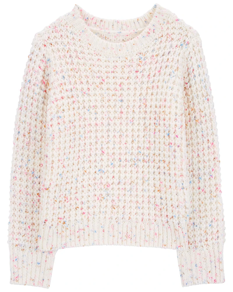 Kid Confetti Waffle-Knit Sweater