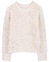 Kid Confetti Waffle-Knit Sweater