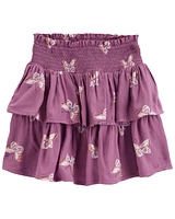 Kid 2-Piece Embroidered Ribbed Knit Top & Skirt Set