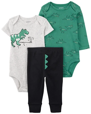 Baby 3-Piece Dinosaur Bodysuit Pant Set