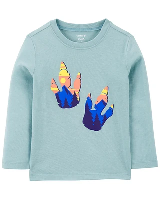 Toddler Dinosaur Cotton Blend Long-Sleeve Tee - Blue