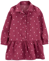 Toddler Long-Sleeve Shirt Peplum Dress