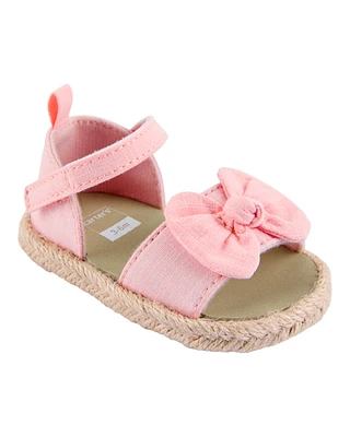 Baby Bow Espadrille Sandals - Pink