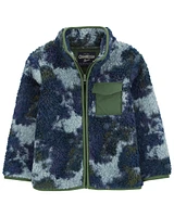 Baby Tie Dye Fleece Knit Jacket - Navy