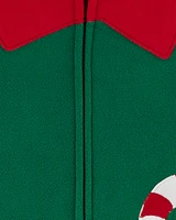 Kid 1-Piece Elf Fleece Costume Pajamas