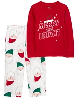 Toddler 2-Piece Santa Cotton & Fleece Pajamas