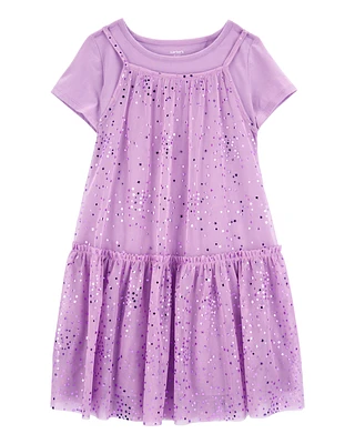 Kid Sparkly Star Tulle Dress Set