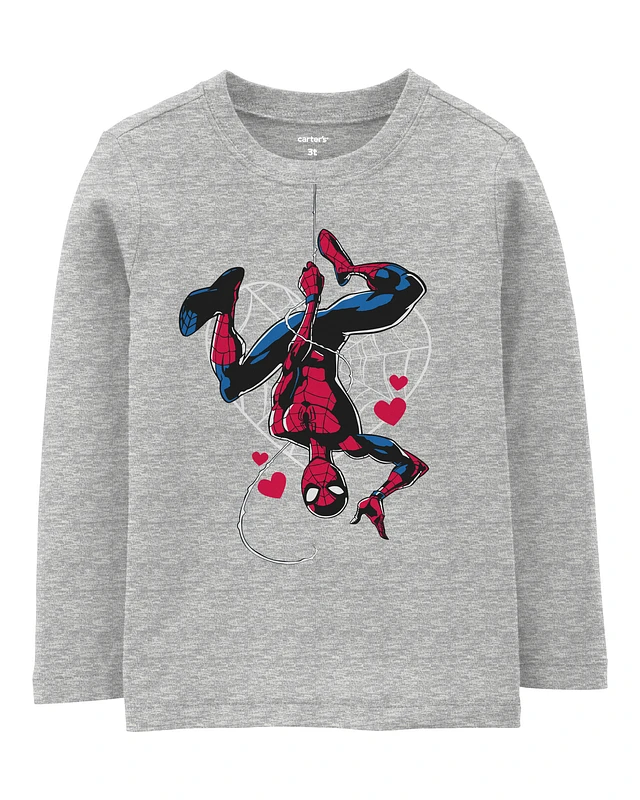 Toddler Spider-Man Valentine's Day Tee - Grey