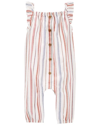 Baby Striped Cotton Jumpsuit