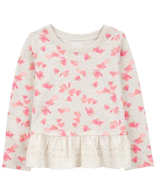 Baby Heart-Print French Terry Sweater