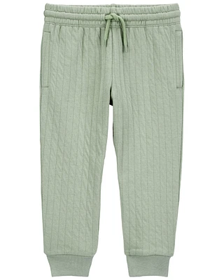 Toddler Boy Pull-On Quilted Joggers - Green