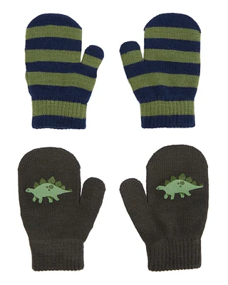 Toddler 2-Pack Dinosaur Gripper Mittens