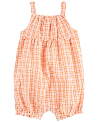 Baby Gingham Seersucker Romper