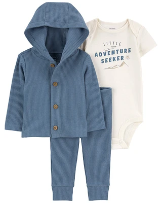 Baby 3-Piece "Little Adventure Seeker" Cardigan Set