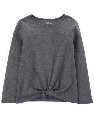 Kid Tie-Front Long-Sleeve Jersey Tee